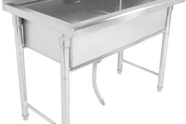 käte- ja pottide pesemise valamu Roostevabast terasest 1 kauss Pritsmekaitse 1500x500x800mm Ümmargused jalad | Adexa PSR15050