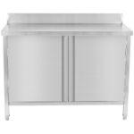 Kaubanduslik tööpind põrandakapp 2 lükanduksed Roostevaba teras 800x600x850mm Tagaserv | Adexa SCP8060B