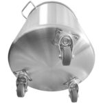 Professionaalne prügikast roostevabast terasest koos kaane ja ratastega 95 liitrit | Adexa SDC95 - Image 3