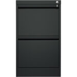 Professionaalne metallist kartoteegikapp 2 sahtlit 460x620x720mm Must | Adexa SEDA2B - Image 4