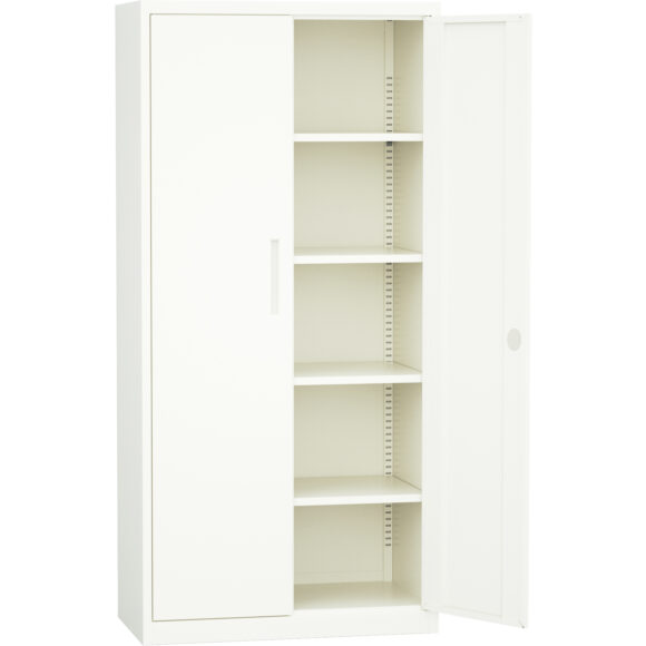 Metallist professionaalne hoiukapp 2 pöördust 900x400x1800mm Lukk 4 reguleeritavat riiulit Valge | Adexa SEFC1W