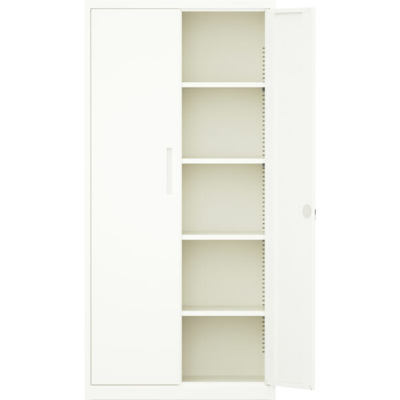 Metallist professionaalne hoiukapp 2 pöördust 900x400x1800mm Lukk 4 reguleeritavat riiulit Valge | Adexa SEFC1W - Image 5