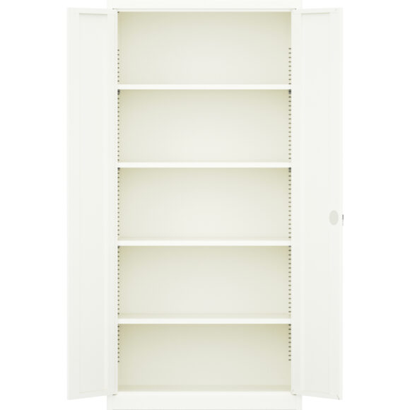 Metallist professionaalne hoiukapp 2 pöördust 900x400x1800mm Lukk 4 reguleeritavat riiulit Valge | Adexa SEFC1W - Image 6