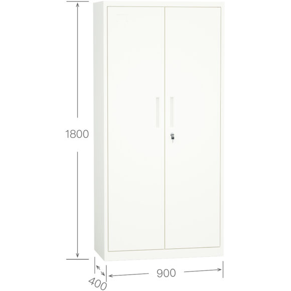 Metallist professionaalne hoiukapp 2 pöördust 900x400x1800mm Lukk 4 reguleeritavat riiulit Valge | Adexa SEFC1W - Image 7