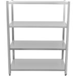 Professionaalne riiuliüksus roostevaba teras 1200x400x1500mm 4 riiulit | Adexa SSB12040 - Image 3