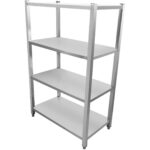 Professionaalne riiul roostevaba teras 1200x500x1500mm 4 riiulit | Adexa SSB12050