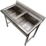 Valamu Roostevaba Teras 1100X600X900Mm 2 Kaussi Pritsmekaitsega | Adexa St245A