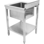 Valamu roostevabast terasest 600x600x900mm 1 kauss pritsmekaitsega | Adexa STD145A - Image 2