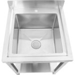 Valamu roostevabast terasest 600x600x900mm 1 kauss pritsmekaitsega | Adexa STD145A - Image 4