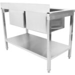 Valamu Roostevabast Terasest 1200X600X900Mm 2 Kaussi Pritsmekaitsega | Adexa Std245A - Image 4