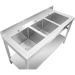 Valamu Roostevaba Teras 1500X600X900Mm 3 Kaussi Pritsmekaitse | Adexa Std345A - Image 4