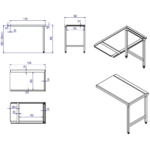 Mahalaadimislaud Parempoolne 1100x650x850mm Ilma alumise riiulita Ilma pritsmekaitseta Roostevaba teras | Adexa SWT11065L - Image 5