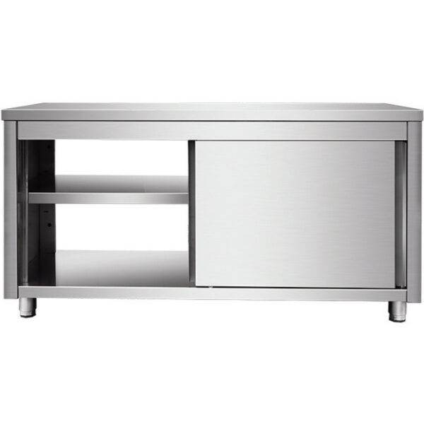 Kaubanduslik tööpinna põrandakapp liugustega roostevaba teras 1600x700x850mm | Adexa VTC167SLS