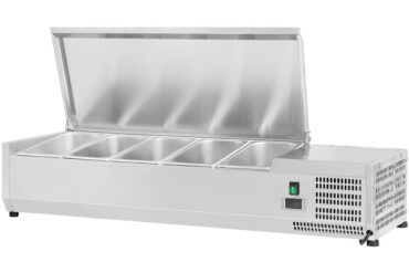 Jahutusega Serveerimislett 1200mm 5xGN1/4 Sügavus 330mm Roostevabast terasest kaas | Adexa EA12