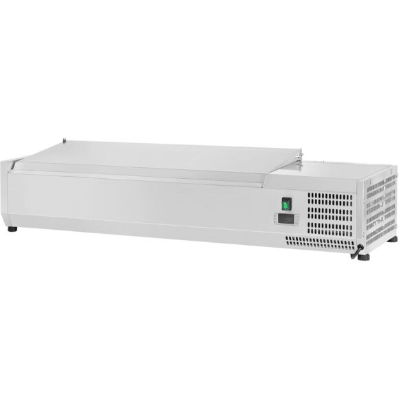 Jahutusega serveerimislaud 1600mm 7xGN1/4 Sügavus 330mm Roostevabast terasest kaas | Adexa EA16 - Image 2