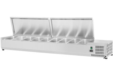 Jahutusega süvend 1800mm 8xGN1/4 Sügavus 330mm Roostevabast terasest kaan | Adexa EA18