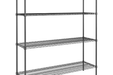 riiulitega üksus 4 tasandit 1000kg 1800x450x1800mm Pulbervärvitud teras Must | Adexa WH18045180A4