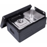 EPP Isolatsiooniga Toidutranspordi kast / Termokast 32 liitrit, komplektis 2xGN1/2 nõud kaane ja käepidemega | Adexa WHEPP212