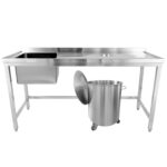 Valamu jäätmeavadega roostevaba teras 1200x600x900mm 1 kauss vasakul pritsmekaitse | Adexa WHSTD1270L - Image 3