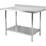 Kaubanduslik töölaua Roostevaba teras Alumine riiul Tagasikäänatud servad 1800x600x900/1000mm | Adexa WT60180