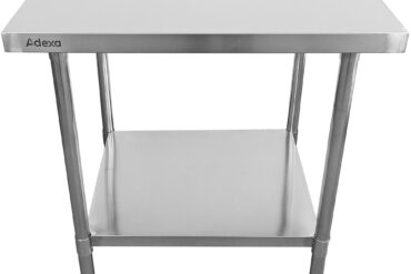 Kaupmeeste mobiilne töölaud reguleeritavate jalgadega Roostevabast terasest alumine riiul 400x700x900mm | Adexa WT7040CWO