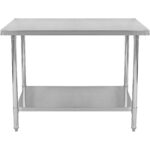 Kaubanduslik töölaud Roostevaba teras Alumine riiul 1600x600x900mm | Adexa WT60160WO - Image 2