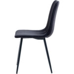 Söögitool Metalljalad & Polsterdatud Sametist Iste Must | Adexa WW5025 - Image 2