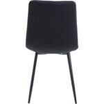 Söögitool Metalljalad & Polsterdatud Sametist Iste Must | Adexa WW5025 - Image 5