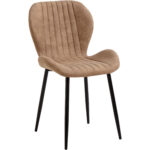 Söögitool Metallist Jalad ja Polsterdatud Sametist Istmeosa Helepruun | Adexa WW5064