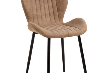 Söögitool Metallist Jalad ja Polsterdatud Sametist Istmeosa Helepruun | Adexa WW5064