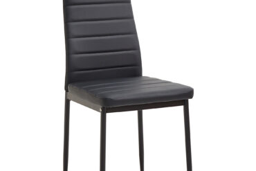 Söögitool metalljalgade ja polsterdatud kunstnahast musta istmega | Adexa WW5097