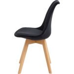 Söögitool puidust jalad & polsterdatud velvetist iste must | Adexa WW6011BV - Image 5