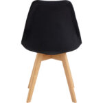 Söögitool puidust jalad & polsterdatud velvetist iste must | Adexa WW6011BV - Image 3