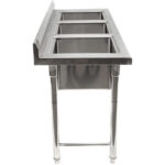 Valamu roostevaba teras 1570x600x900mm, 3-kausiga pritsmekaitse | Adexa YDRST345A - Image 4