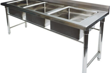 Valamu roostevaba teras 1570x600x900mm, 3-kausiga pritsmekaitse | Adexa YDRST345A