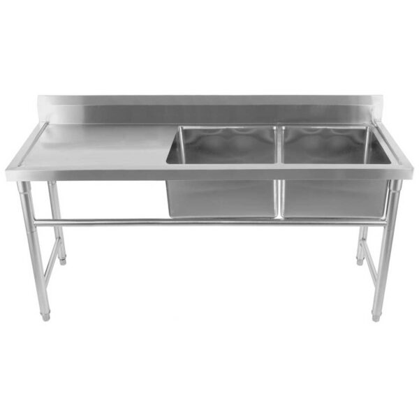 Kaubanduslik roostevabast terasest valam 1570x600x900mm 2 kaussi parem Splashback | Adexa YDRST60160X2R