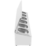 Kaubanduslik maitseainete hoidja kaanega, sisaldab 6xGN1/6-150mm nõud roostevabast terasest | Adexa CHD06ADFL - Image 2