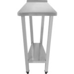 Professionaalne töölaud roostevabast terasest alumise riiuli ja pritsmekaitsega 600x800x900mm | Adexa DWT80060B