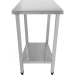 Professionaalne Töölaud Roostevaba Teras Alusriiuliga 800x800x900mm | Adexa DWT80080