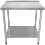 Professionaalne töölaud Roostevaba teras Alumine riiul Tagasein 1200x800x900mm | Adexa DWT80120B