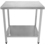 Professionaalne töölaud roostevabast terasest riiuliga 1200x800x900mm | Adexa DWT80120