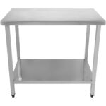 Professionaalne töölaud Roostevaba teras Alusriiul 1400x800x900mm | Adexa DWT80140