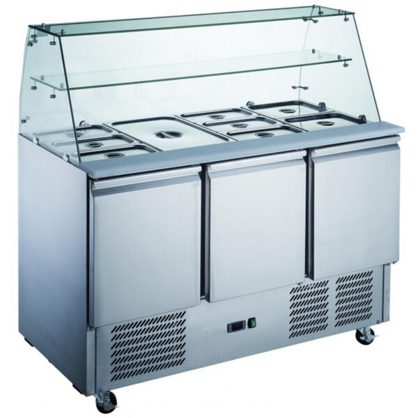 Saladett klaasist vitriiniga 3 uksega | Adexa S93SQ