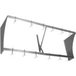 Seinariiul pottide hoidikuga 12 konksu Roostevaba teras 1200x300x300mm | Adexa VMR1230