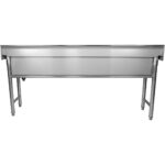 Kaubanduslik Pottide Pesu Valamu Roostevabast terasest 1 kauss Pritsmekaitse 1800x450x800mm Ümarad jalad | Adexa YDPS18038 - Image 2