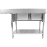 Kahe valamuga paremal nõudekuivatuse alusega ja Pritsmekaitsega 1800x600x910mm | Adexa DSB1860R - Image 6