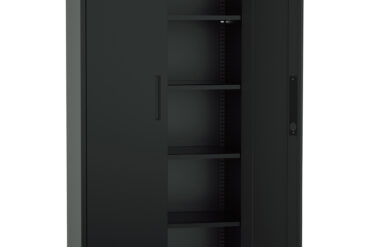 Professionaalne metallist hoiukapp 2 kiikust 900x400x1800mm Lukk 4 reguleeritavat riiulit Must | Adexa SEFC1B