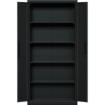 Professionaalne metallist hoiukapp 2 kiikust 900x400x1800mm Lukk 4 reguleeritavat riiulit Must | Adexa SEFC1B - Image 3