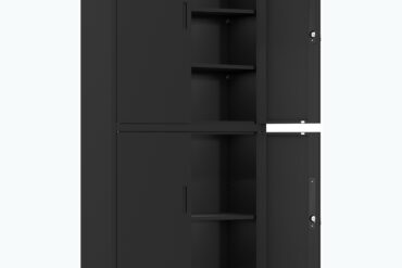 Professionaalne metallist hoiukapp 4 keeratavat ust 900x400x1800mm Lukk 3 reguleeritavat riiulit Must | Adexa SEFC2B