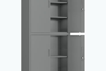 Professionaalne metallist hoiukapp 4 pöördust 900x400x1800mm Lukk 3 reguleeritavat riiulit Tumep hall | Adexa SEFC2DG